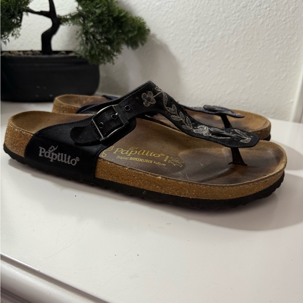 Birkenstock Papillio Navy Floral Sandals - Picture 2 of 6